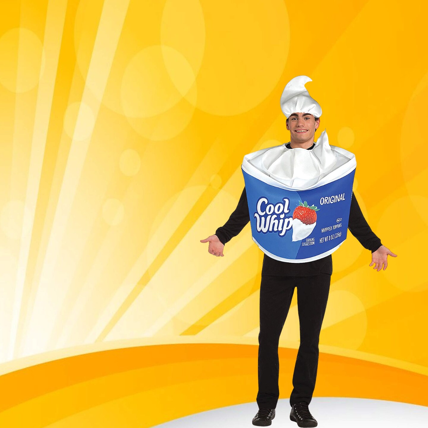 Kraft Cool Whip Adult Costume Cool Whip Tunic and Matching Hat