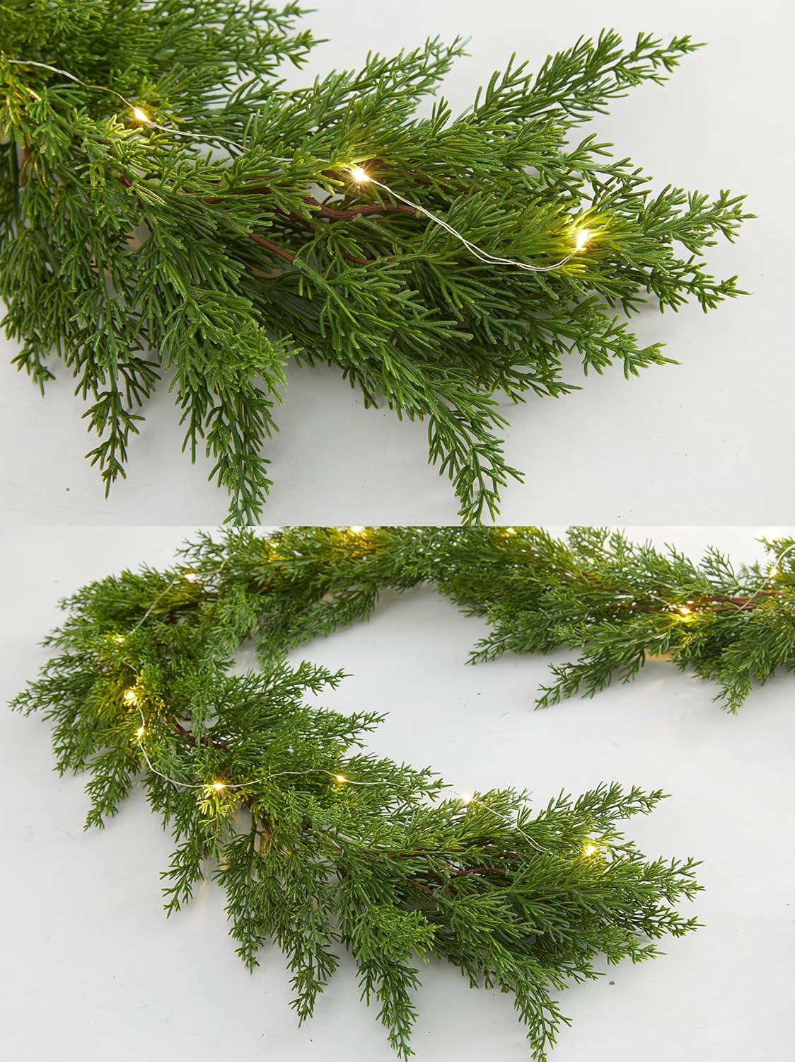 6FT - Seasonal Artificial Christmas Garland with LED String Lights Pine Needle