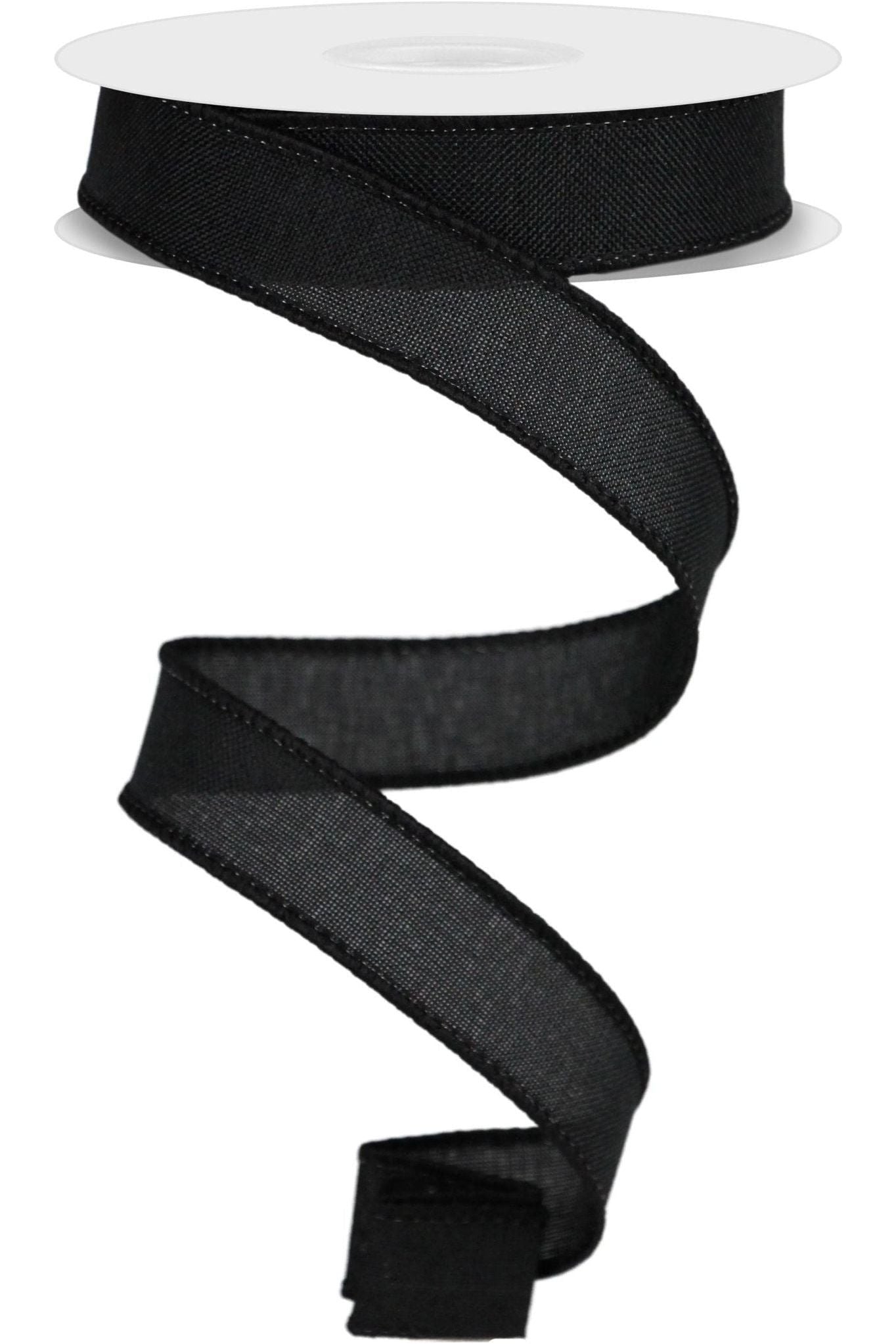 7/8&#x22; Royal Canvas Ribbon: Black (10 Yards)