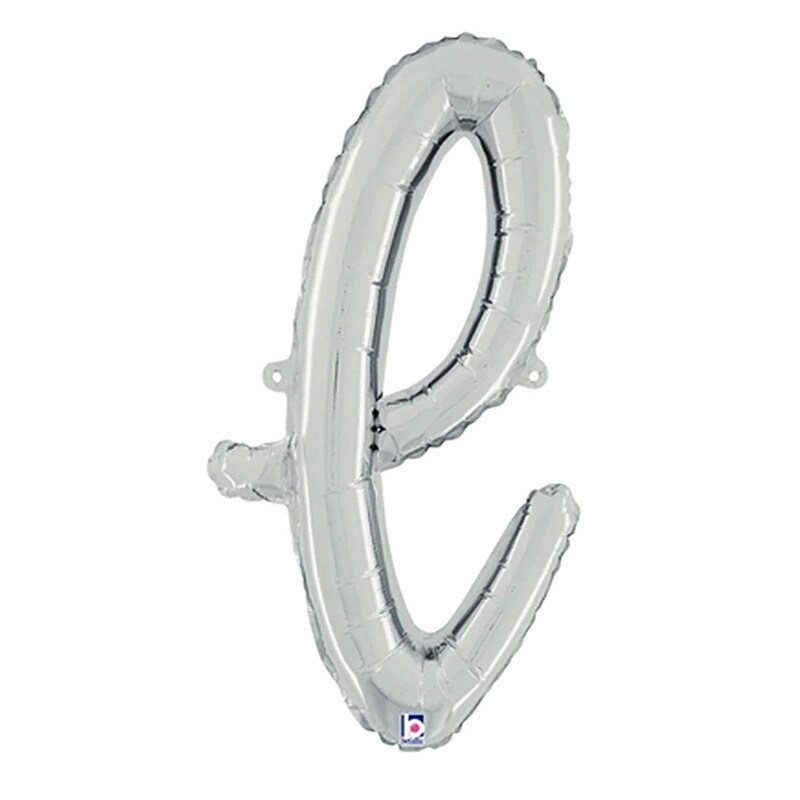 Betallic&#xAE; 24 Inch Script Letter Silver Air Fill Only Balloon