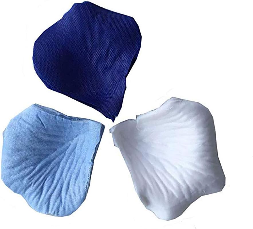 Mixed Blue and White Artificial Silk Flower Rose Petals for Wedding Aisle Decorations Flower Girl Scatter Petals Table Centerpieces