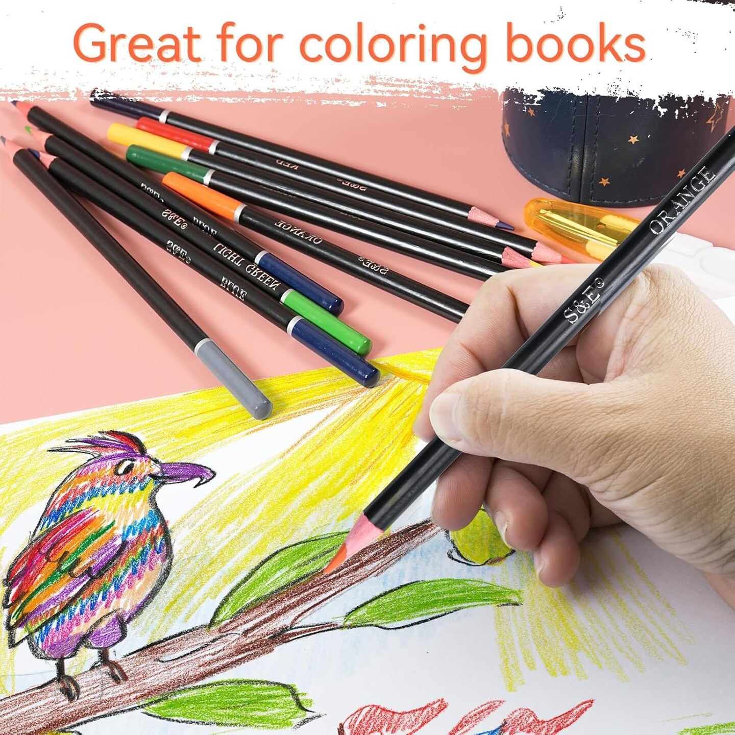 Colored Pencils 12Pcs, Pre-sharpened Super Soft Core Lead, Kid&#x27;s Colored pencils, Drawing Pencils, Wooden Lead Pencils