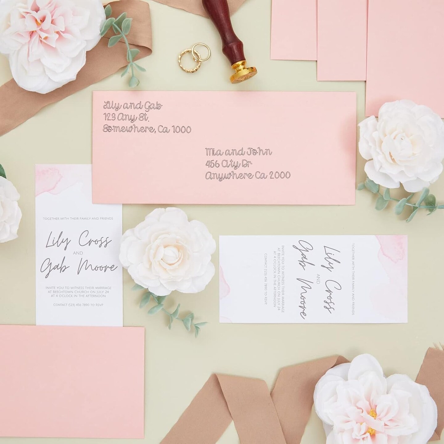 96-Pack #10 Blush Pink Envelopes 4.13x9.5” – Gummed Seal, V-Flap for Invitations & Mailing