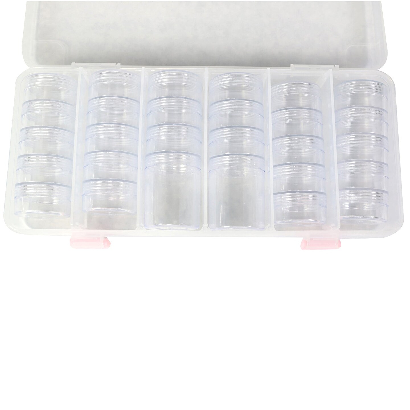 Large Plastic Bead Storage Organizer Box, 28 Jars