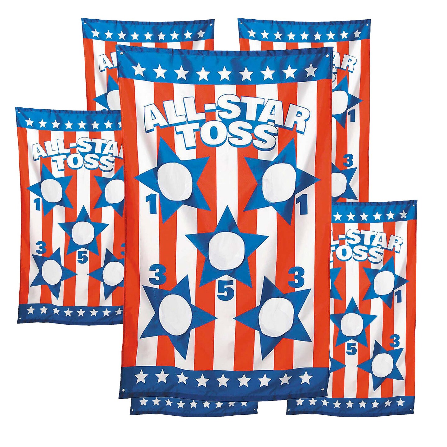 35&#x22; x 55&#x22; Patriotic Stars &#x26; Stripes Bean Bag Toss Game Set 5 Pc.