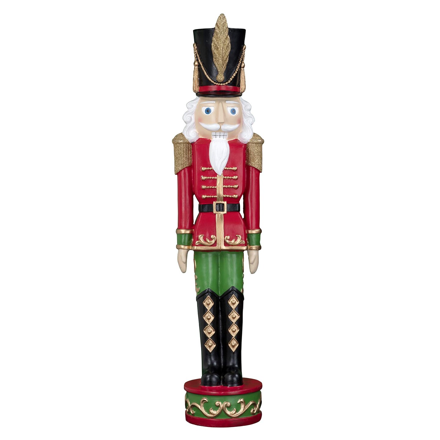 Haute Decor Classic Red and Green Christmas Nutcracker Holiday Decoration for Indoor/Outdoor Use - 37-inch Freestanding Sturdy Resin Construction - Indoor or Outdoor