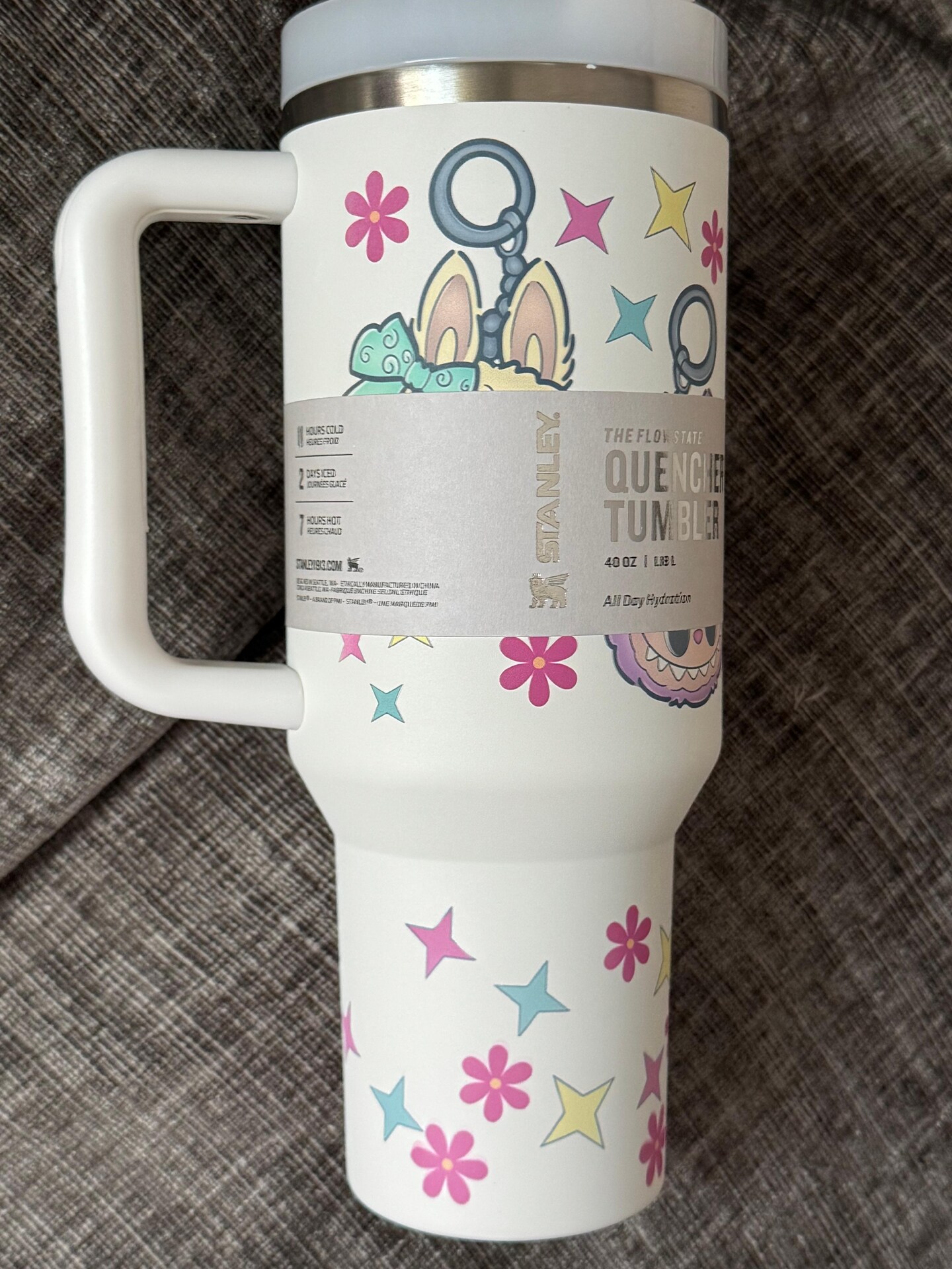 Labubu 40 oz Quencher stainless tumbler Kawaii Kitty tumbler anime