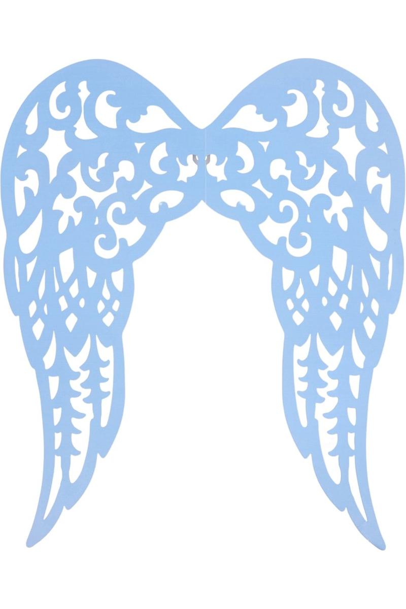 17&#x22; Metal Filigree Angel Wings: Light Blue