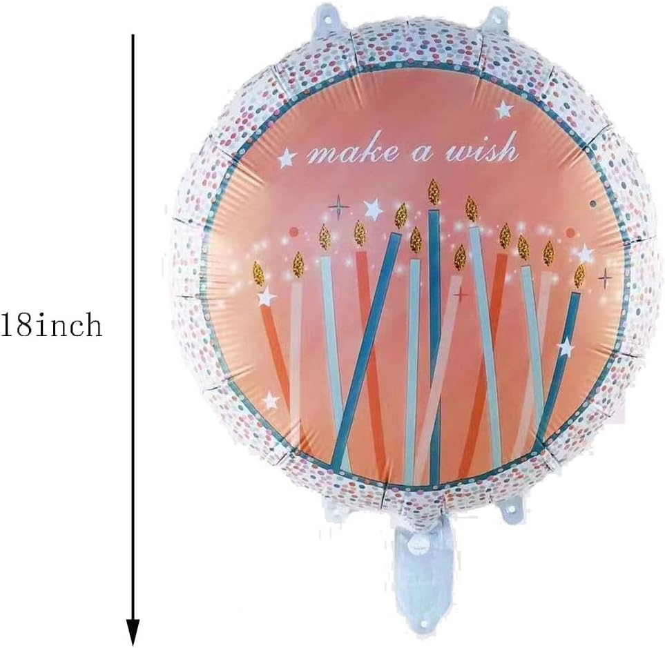 6PCS Big Happy Birthday Balloon Foil Inflated Mylar Balloons Rose Gold Birthday Party Decoration Kit for Party Decoration Supplies