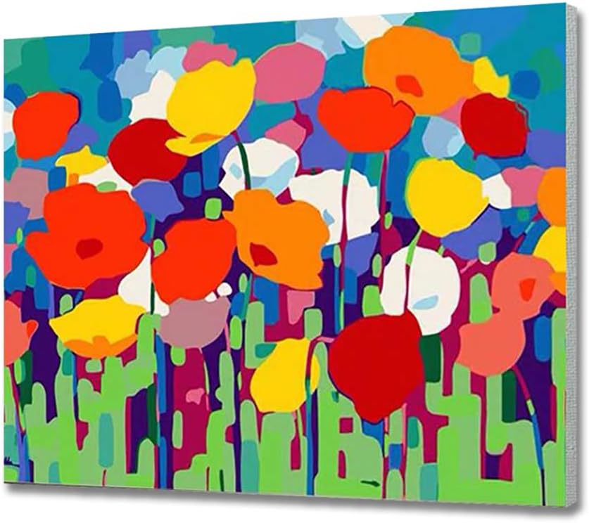 Paint by Numbers for Adults &#x26; Kids Easy for Beginner Kits Wooden Framed Canvas Flowers Painting Large Boards Color Acrylic Paint DIY Art Crafts