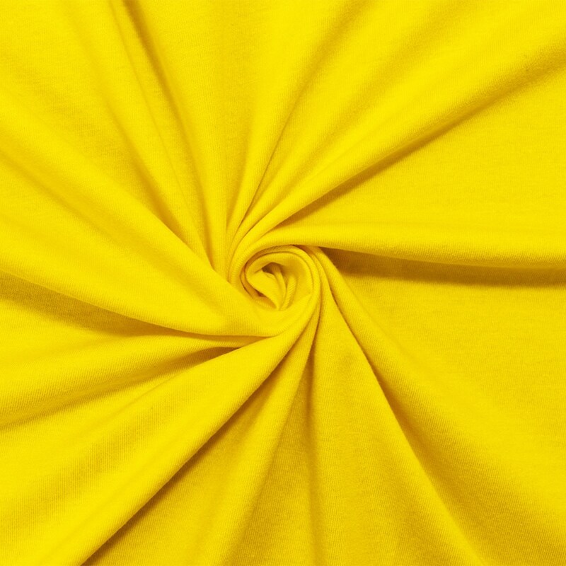Yellow Cotton Stretch Spandex Solid Jersey Knit Fabric By the Yard