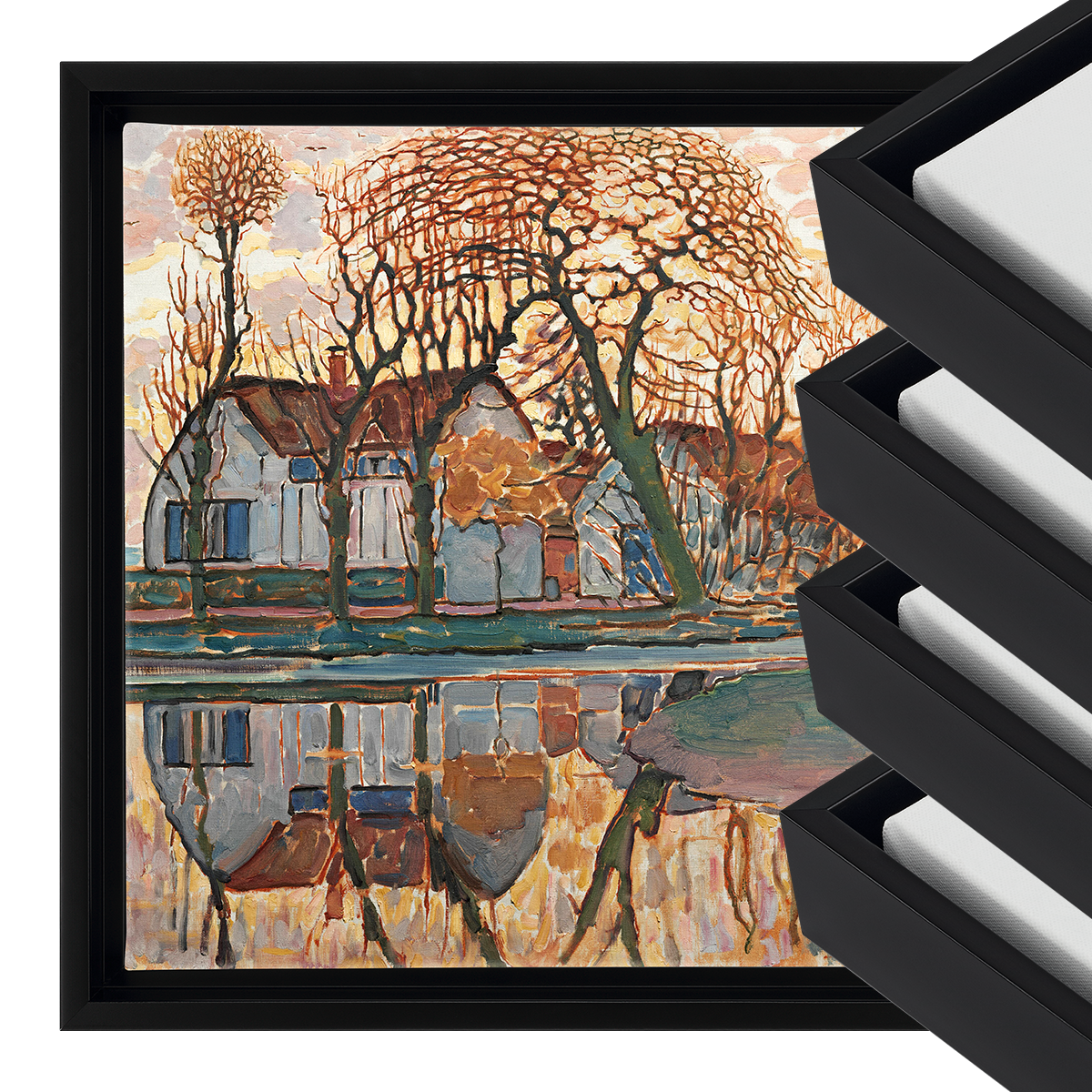 Cardinali Renewal Core Floater Frame, Black, 24X30", For 1-1/2" Deep Canvas, 4 Pack - Open Back Floating Canvas Frames, No Glass or Backing, Hardware Included