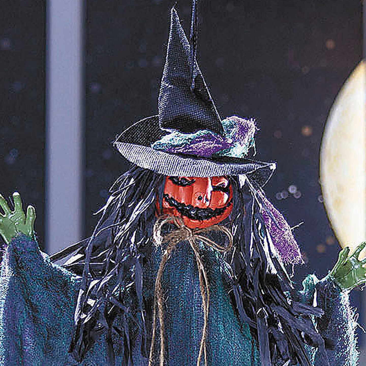 27 1/2&#x22; Hanging Pumpkinhead Scarecrow with Hat