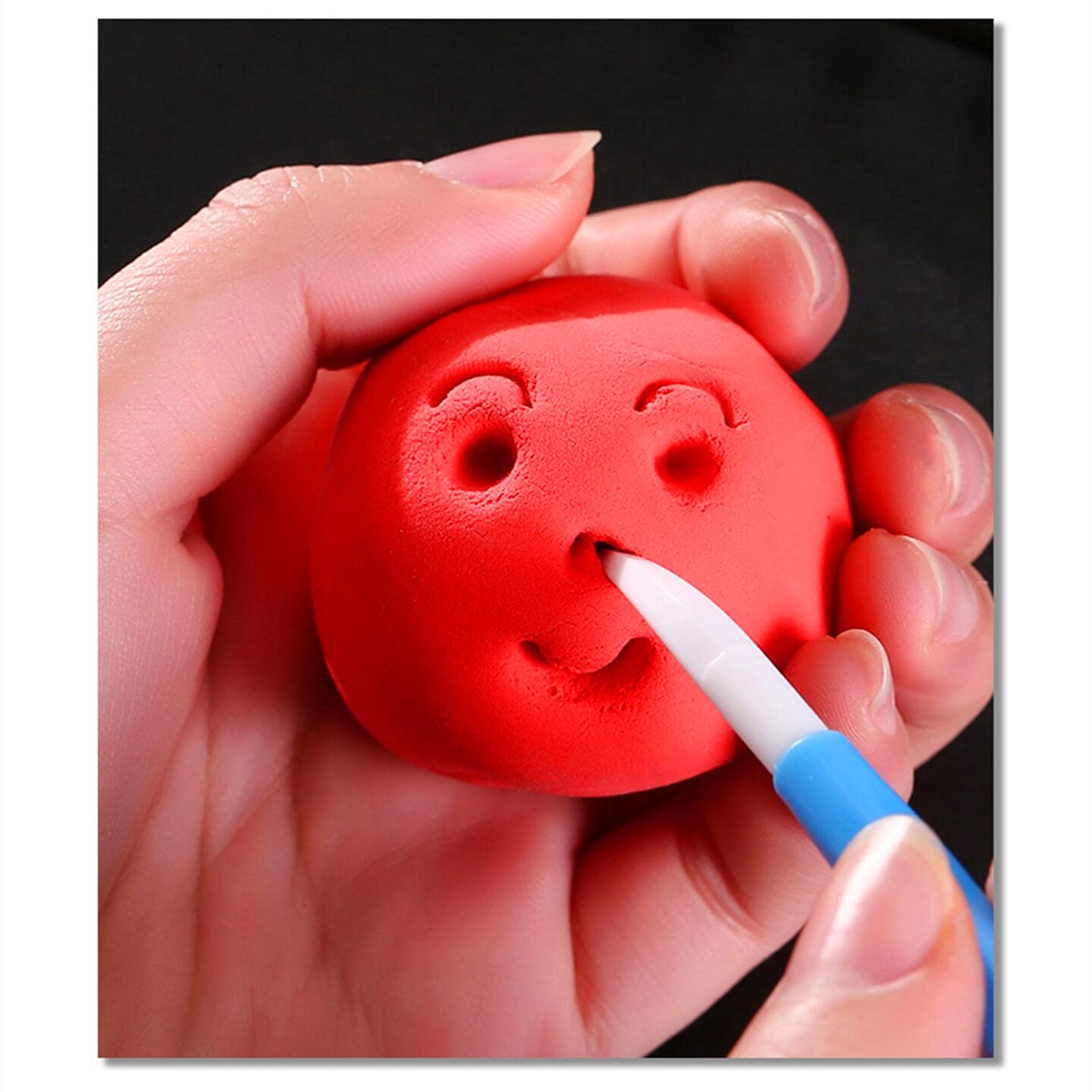 31pcs Polymer Clay Sculpting Tools Set, Air Dry Modeling Clay Roller Dotting Tool Kit Fondant Metal Cutters Silicone Embossing Pen Balls Stylus Rollin