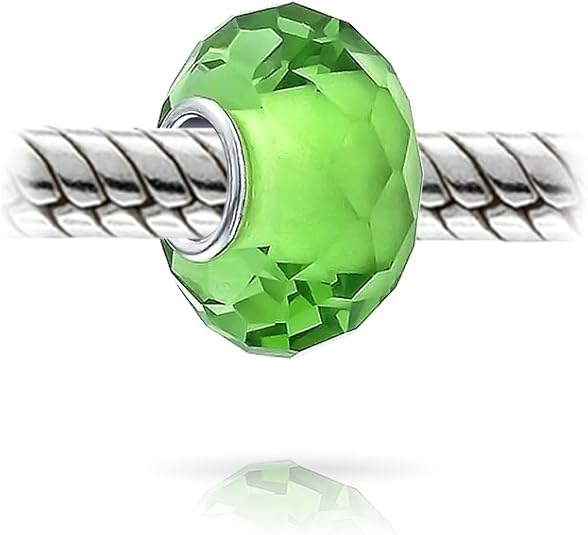 Translucent Solid Color Murano Faceted Glass Charm Bead