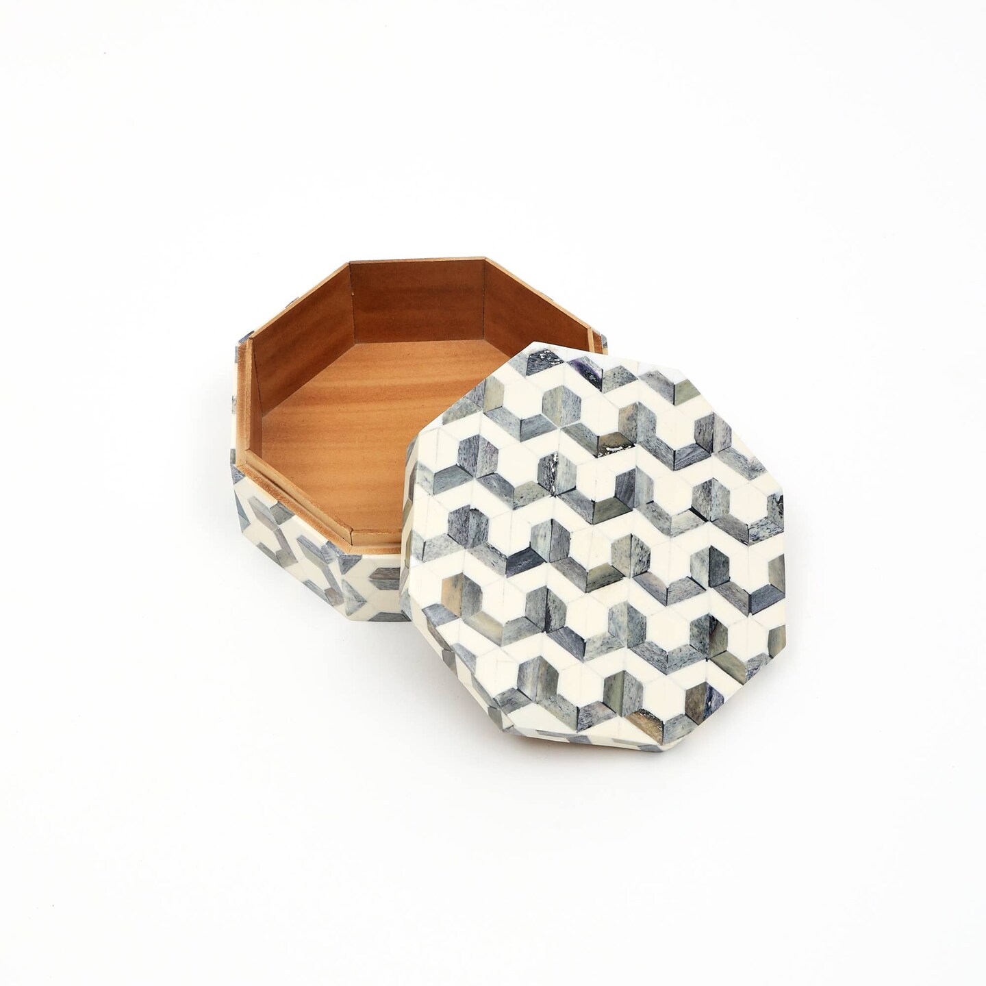 U Pattern Hexagon Shape Storage box/Decorative Box-7.5X7.5X3&#x22;
