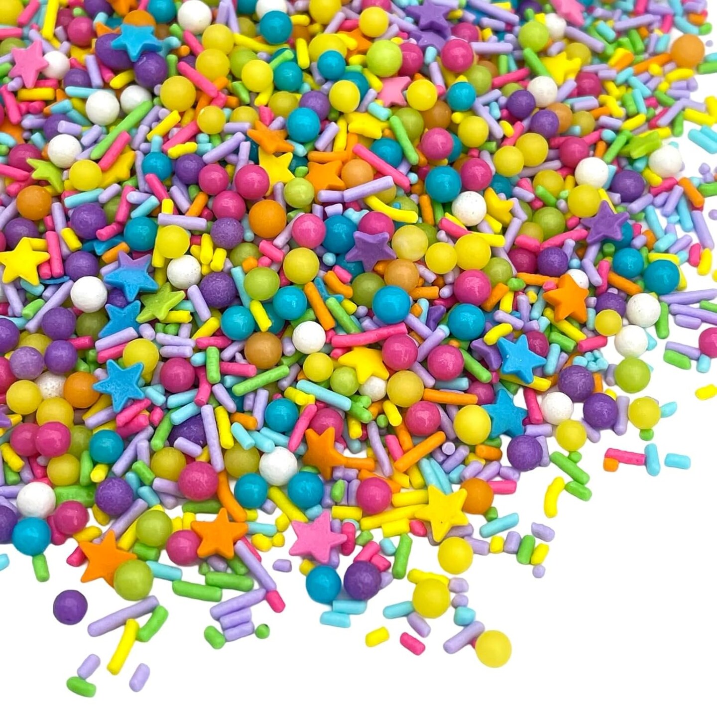 pink sprinkles, valentines, cake sprinkles, gluten free, cookies, chocolate, fondant, princess topping, ice cream, edible, dessert decoration (Rainbow)