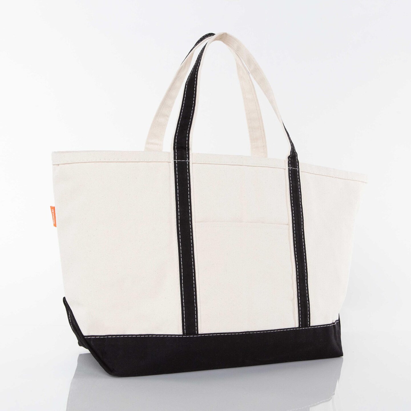 Large Classic Tote -- 18 oz. Heavyweight Durable Canvas -- Natural Canvas & Black Color