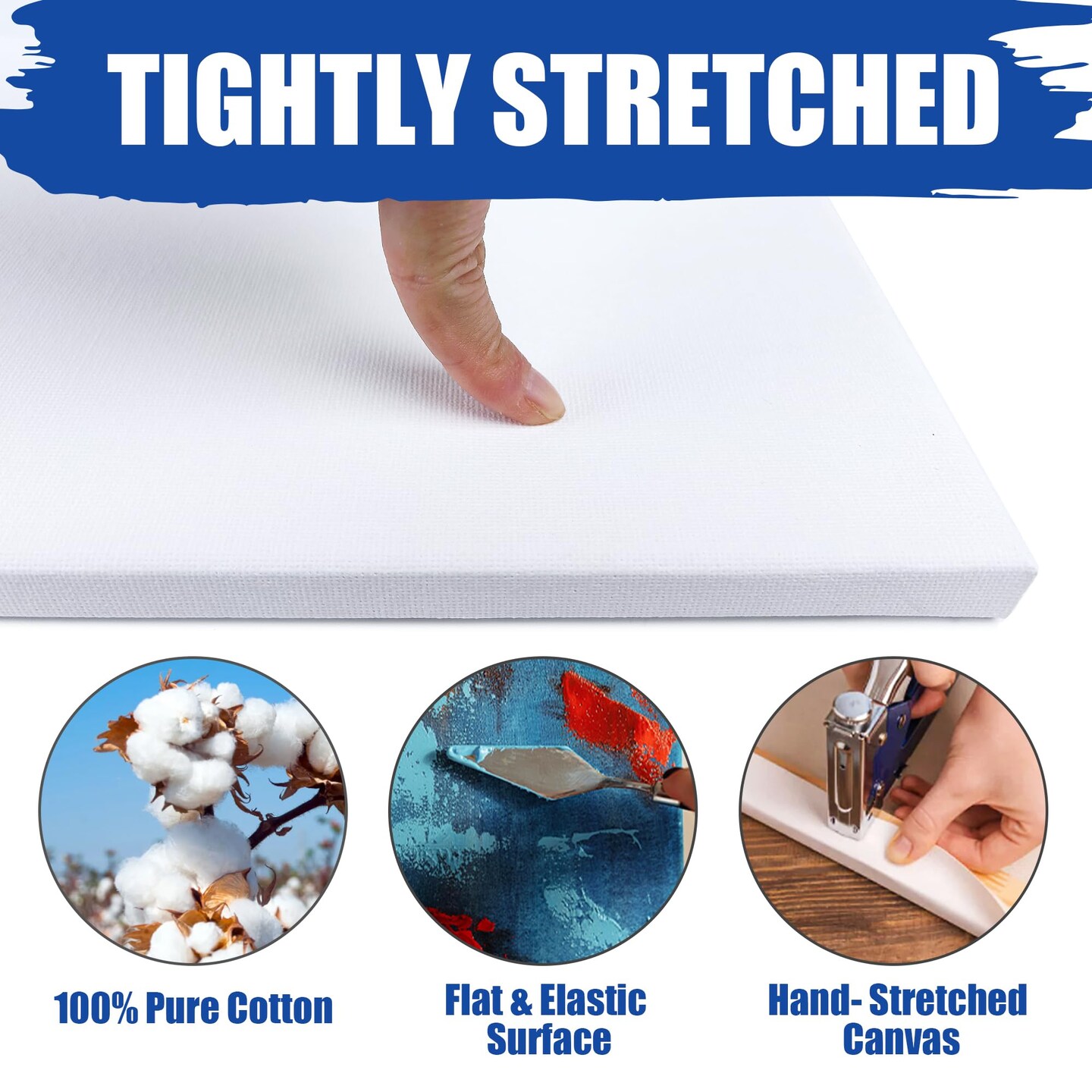 Stretched Canvases for Painting with 11x14 Inch, 5x7 Inch, 8x10, Painting Canvas for Acrylics,Oils &#x26; Other Painting Media, 5/8 Inch Profile 100% Cotton Artist Framed Canvas(3 Packs)