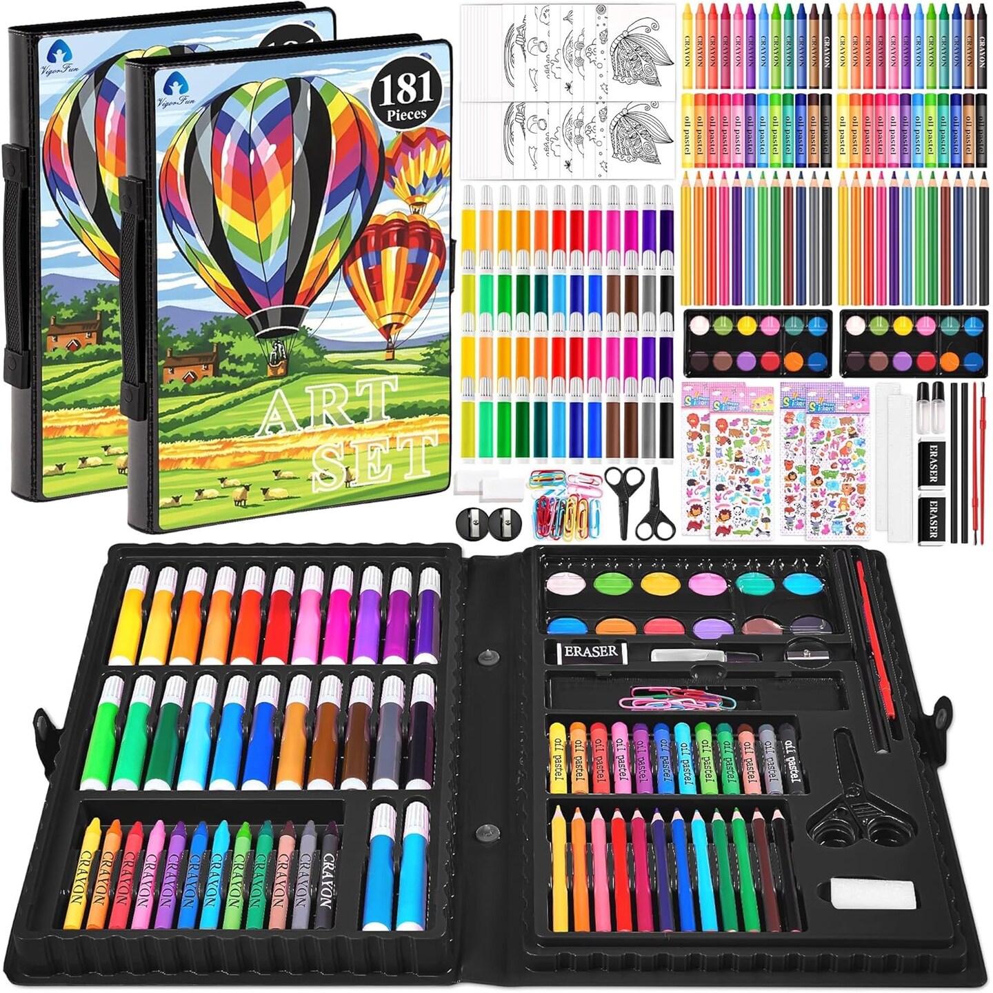 2 Pack Art Kit, Drawing Painting Art Supplies for Kids Girls Boys Teens