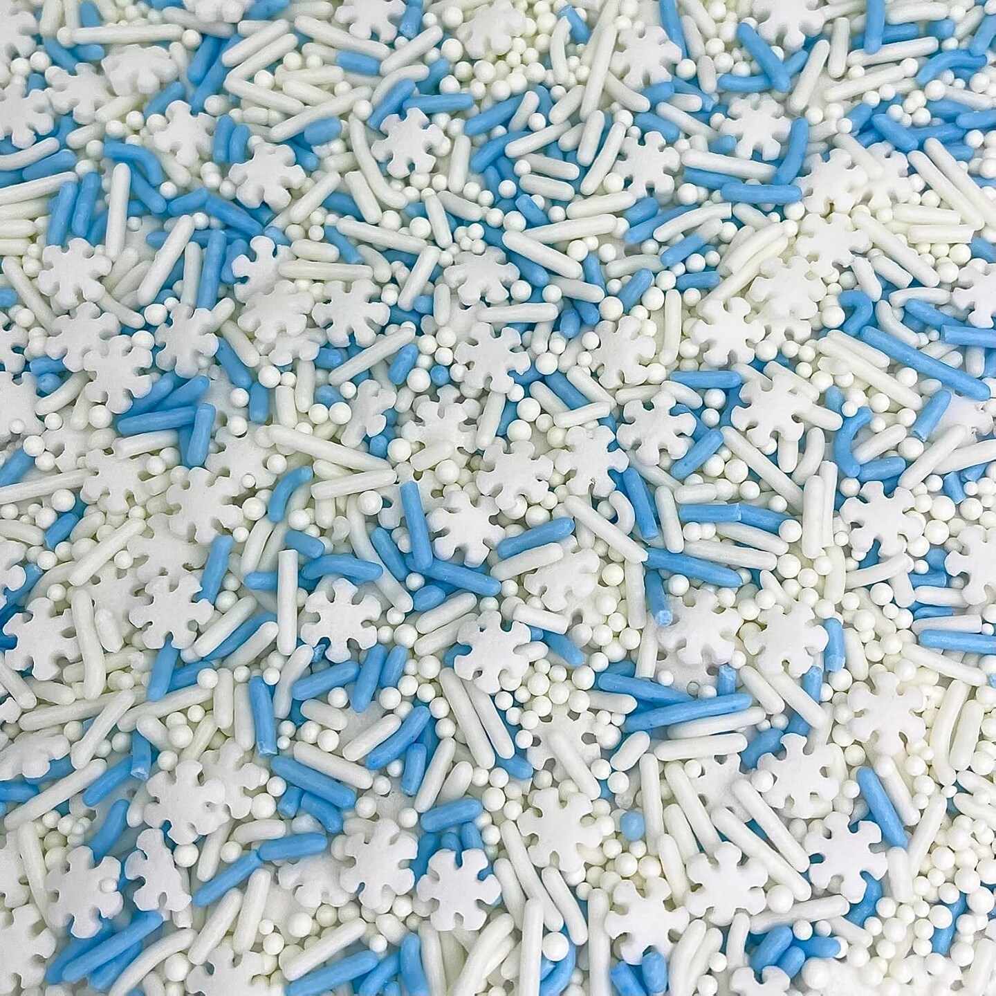 Natural Sprinkles, No Artificial Dyes, Snowflake Edible Sprinkles, Holiday Cake Decorations, Dessert, Cookies, 3 ounces, Christmas Sprinkles, Winter Baking, Gluten Free, Blue Sprinkle