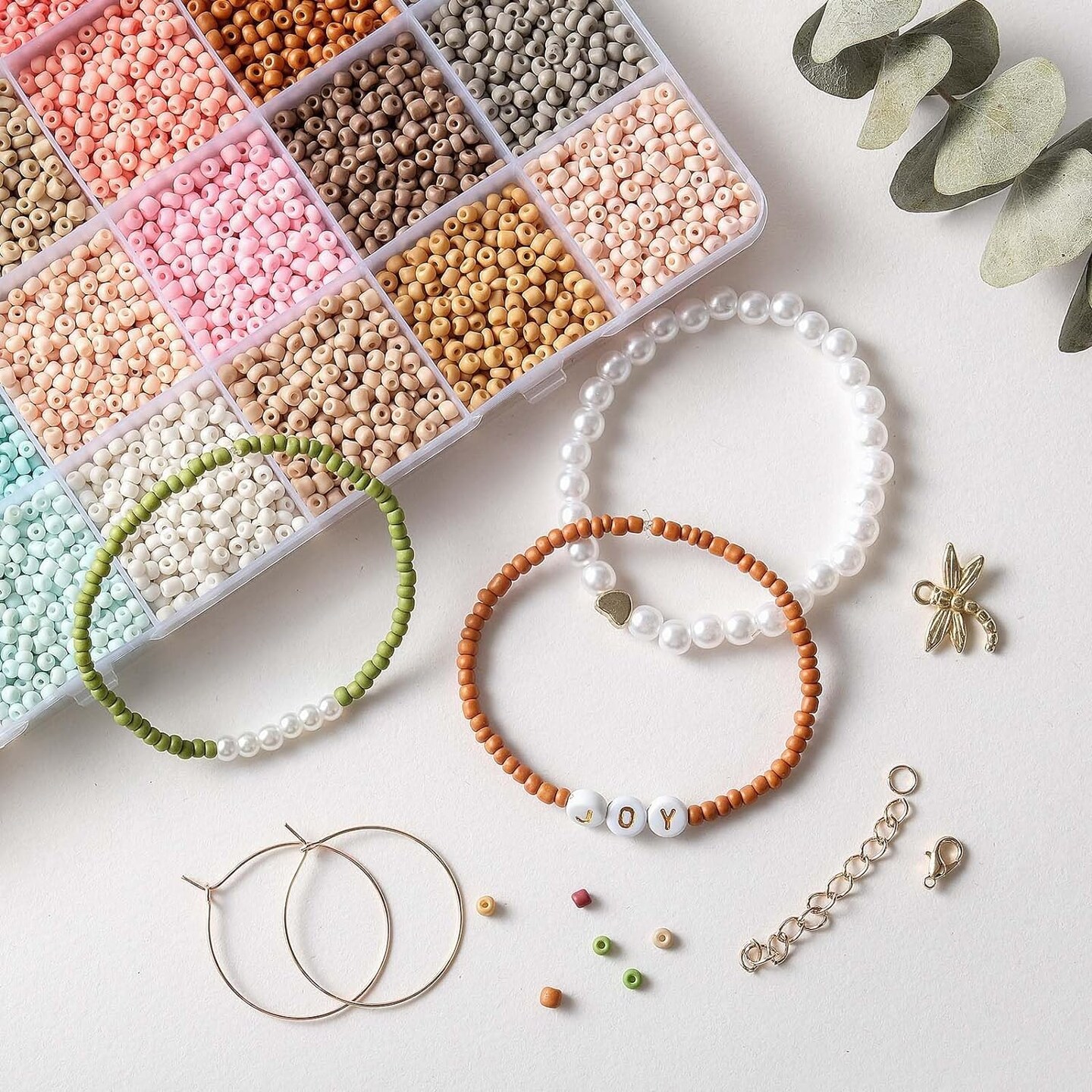 3mm Glass Seed Beads for Bracelets Making, Friendship Bracelet Making Kit, 24 Colors Bead Bracelet Kit