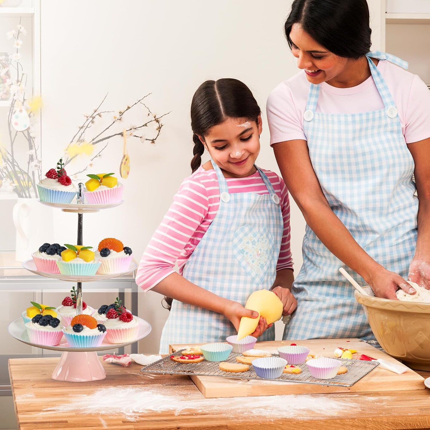 Standard Cupcake Liners 400 Count Colorful Paper Baking Cups Disposable Cupcake Wrappers for Wedding and Party Baking Supplies (Gradient Color)