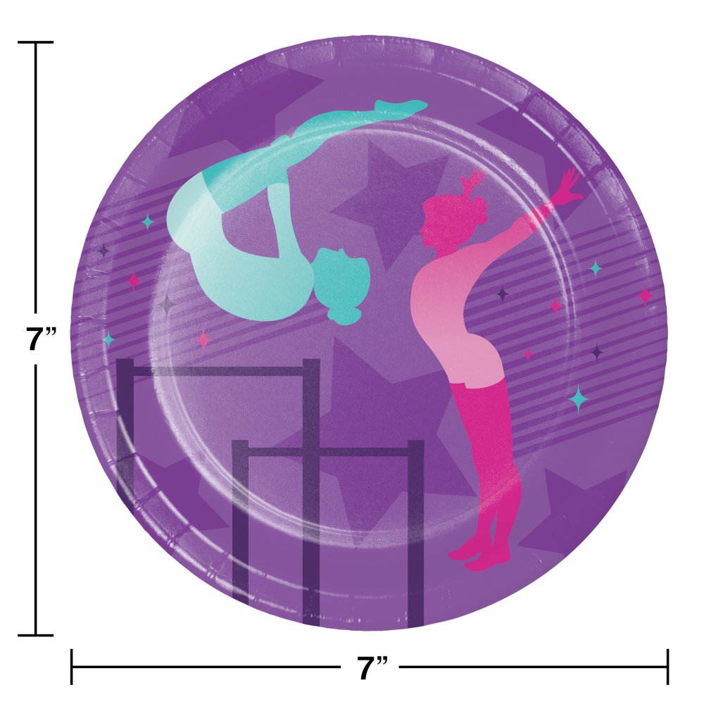 Gymnastics Party 7&#x22; Paper Plates - 8ct