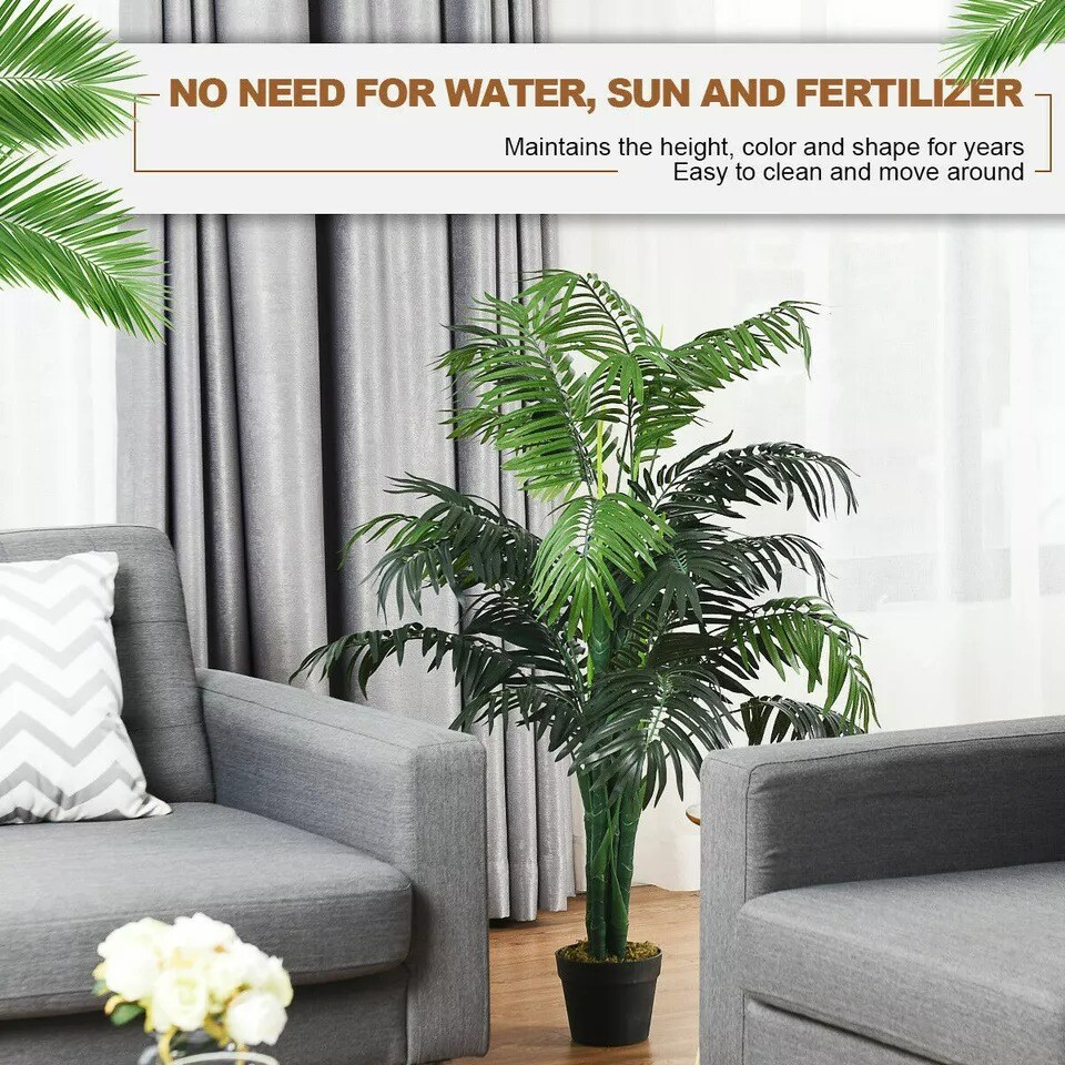 3.5-Feet Artificial Areca Palm Decorative Silk Tree with Basket In/Outdoor Home