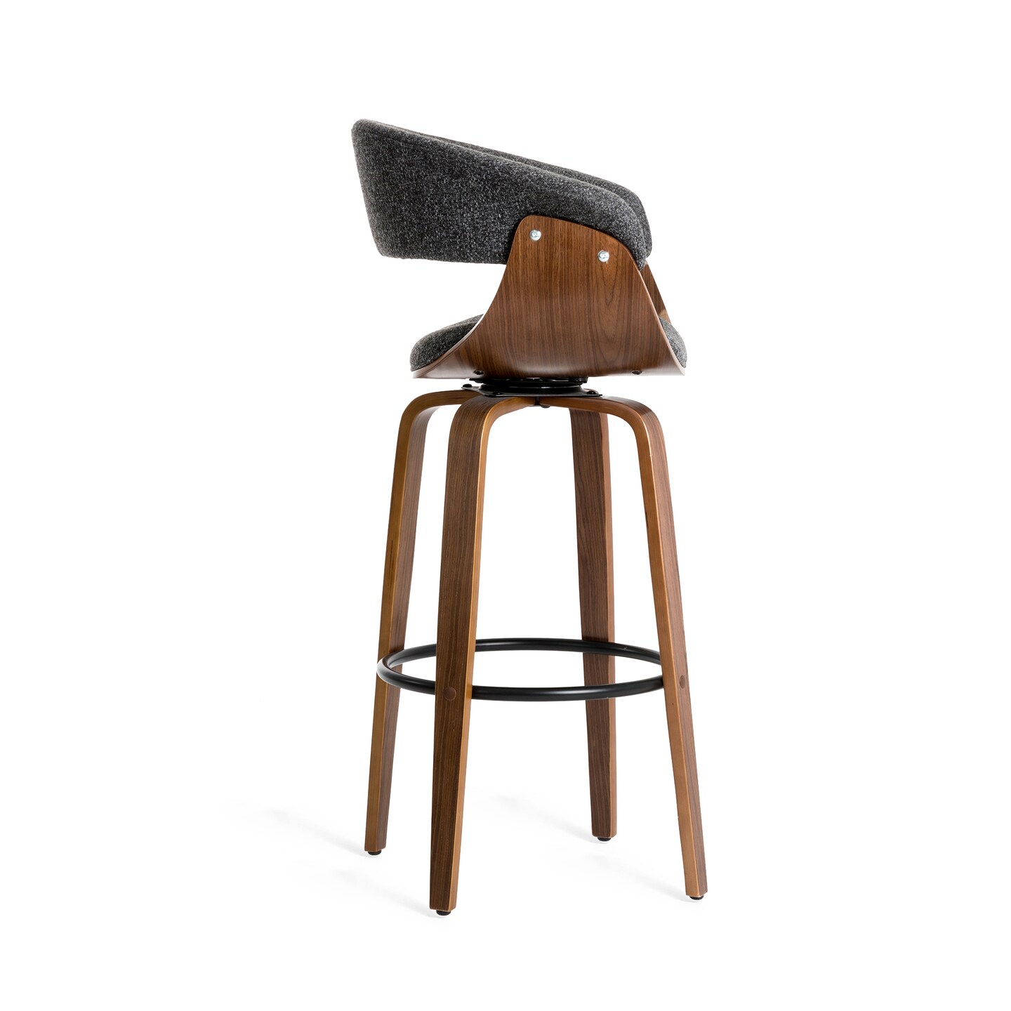 Set of 2/4 Modern Counter & Bar Height Wooden Swivel Bar Stools