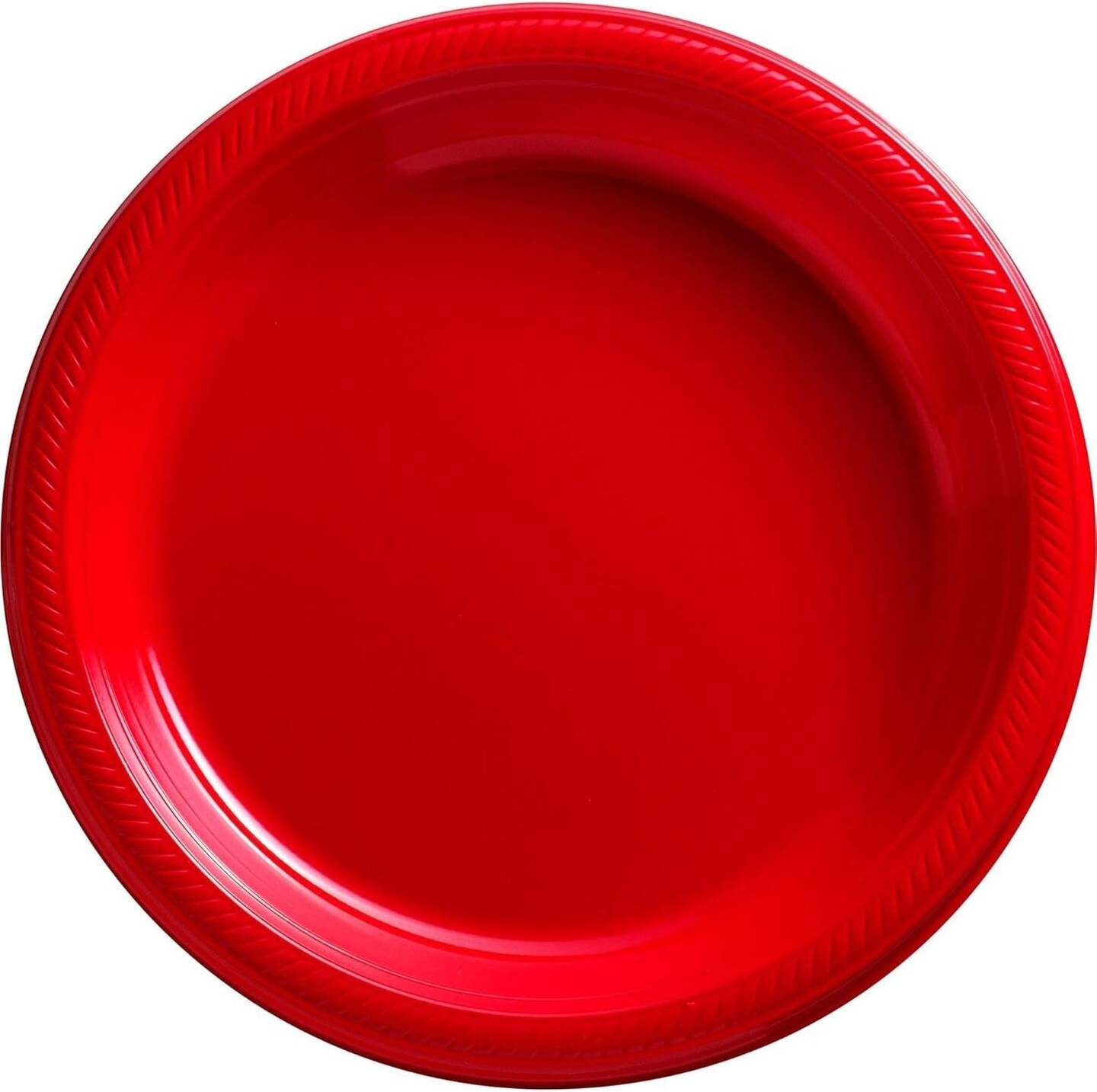 Apple Red 10.25&#x22; Disposible Plastic Plates - 50ct