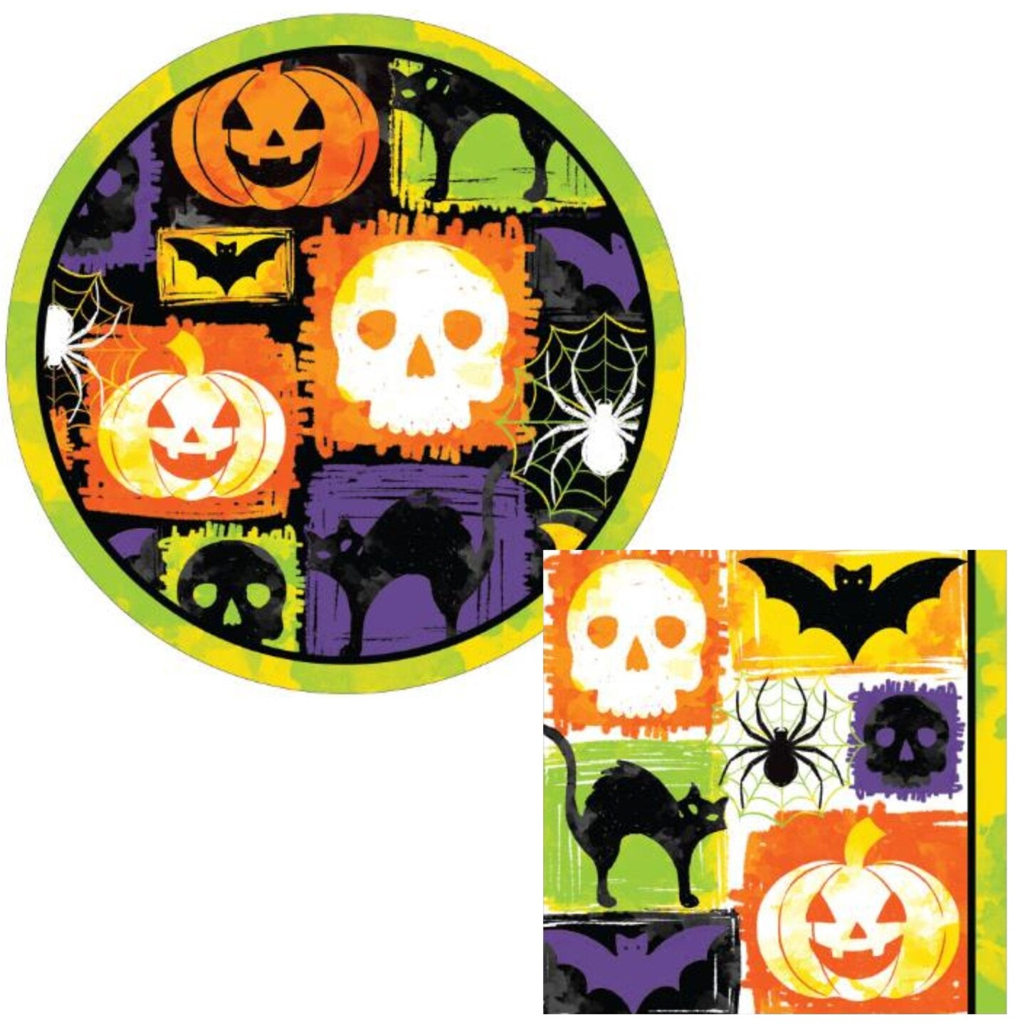 Jeepers Creepers Halloween Party Supplies Tableware Bundle w/ Halloween Plates &#x26; Halloween Napkins - Serves 50