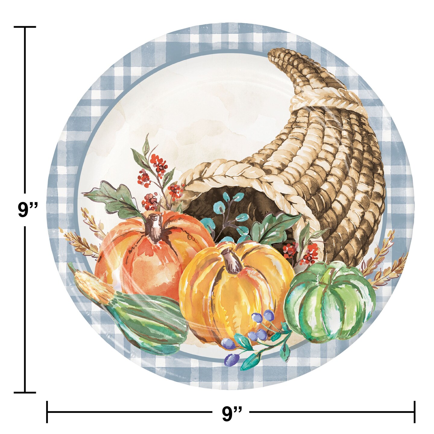 Decadent Cornucopia Dinner Plates - 8ct