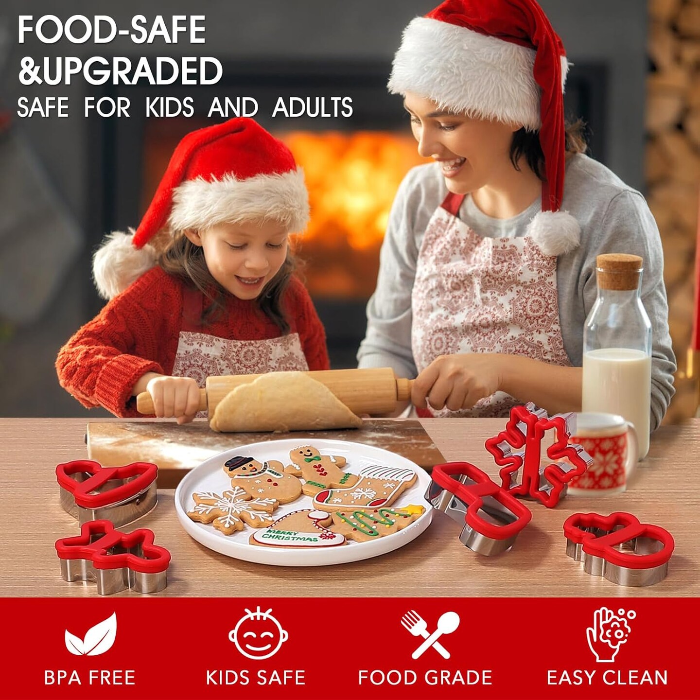 Christmas Cookie Cutters, 6 Pcs Winter Holiday Cookie Cutter Set