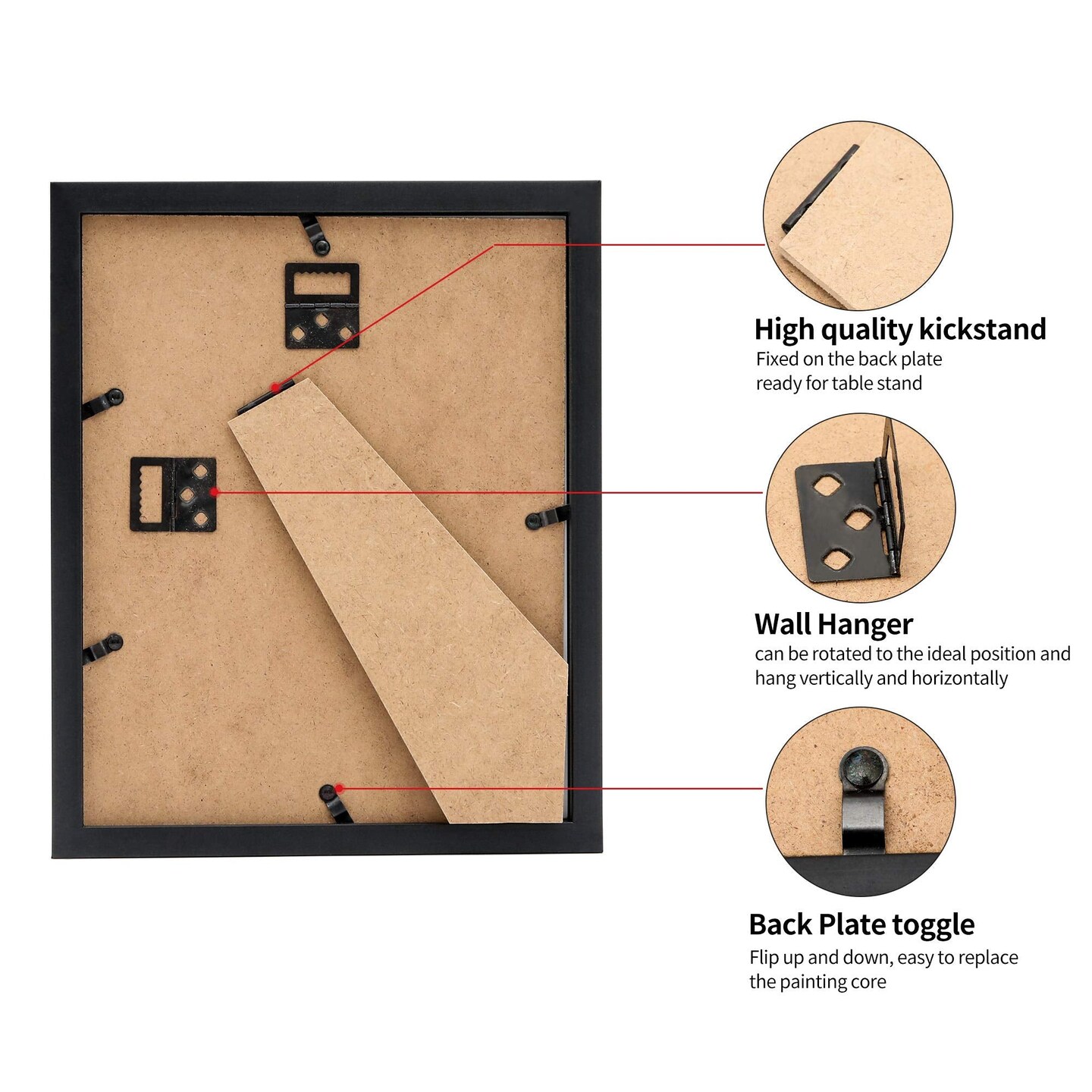 Framenow,8.5x11 Picture Frames Set of 3, Made of Real High Definition Glass and Solid Frame to Display Certificate or Pictures 8.5x11,To Wall and Tabletop Mounting, black. (8.5x11&#x27;&#x27;)
