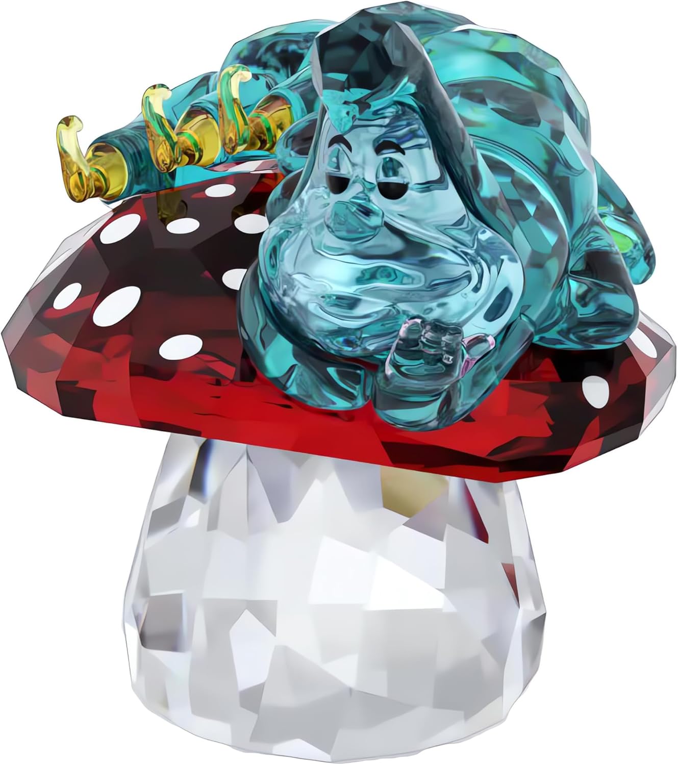 Alice In Wonderland Crystal Figurine Caterpillar, Multicolored Crystals with Metal Accents, Part of the Swarovski Alice in Wonderland Collection