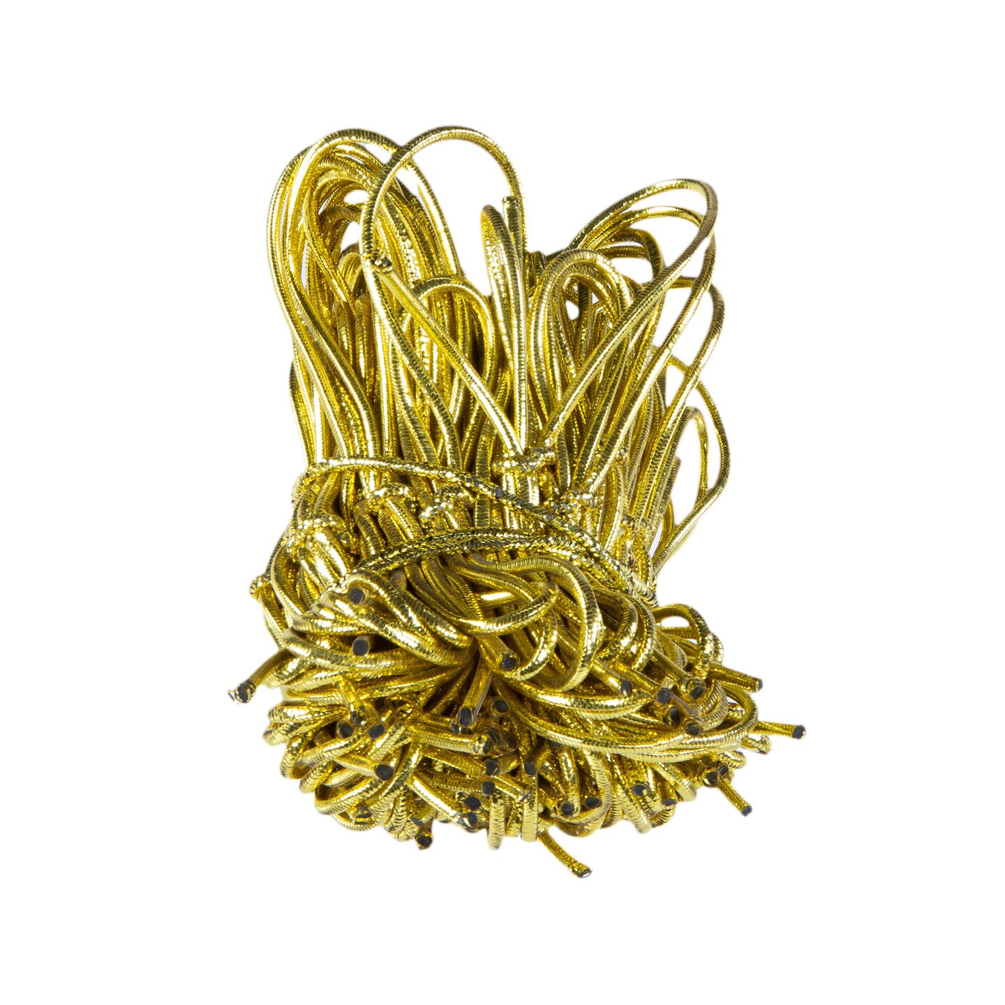 JewelrySupply 6&#x22; Gold Metallic Pre-Tied Stretch Loops Pre-Tied Elastic Bows (Package of 50)