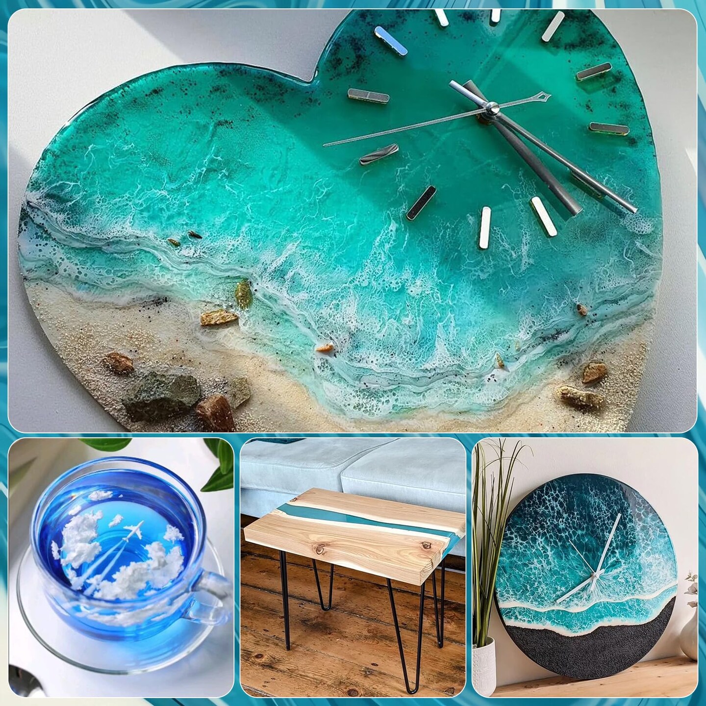 16OZ Epoxy Resin Kit-Crystal Clear Resin and Hardener Resin Epoxy kit,No Yellowing, No Bubbles Casting Resin Perfect for Jewelry Making Molds Crafts DIY 1:1 Ratio&#xFF08;8OZx2