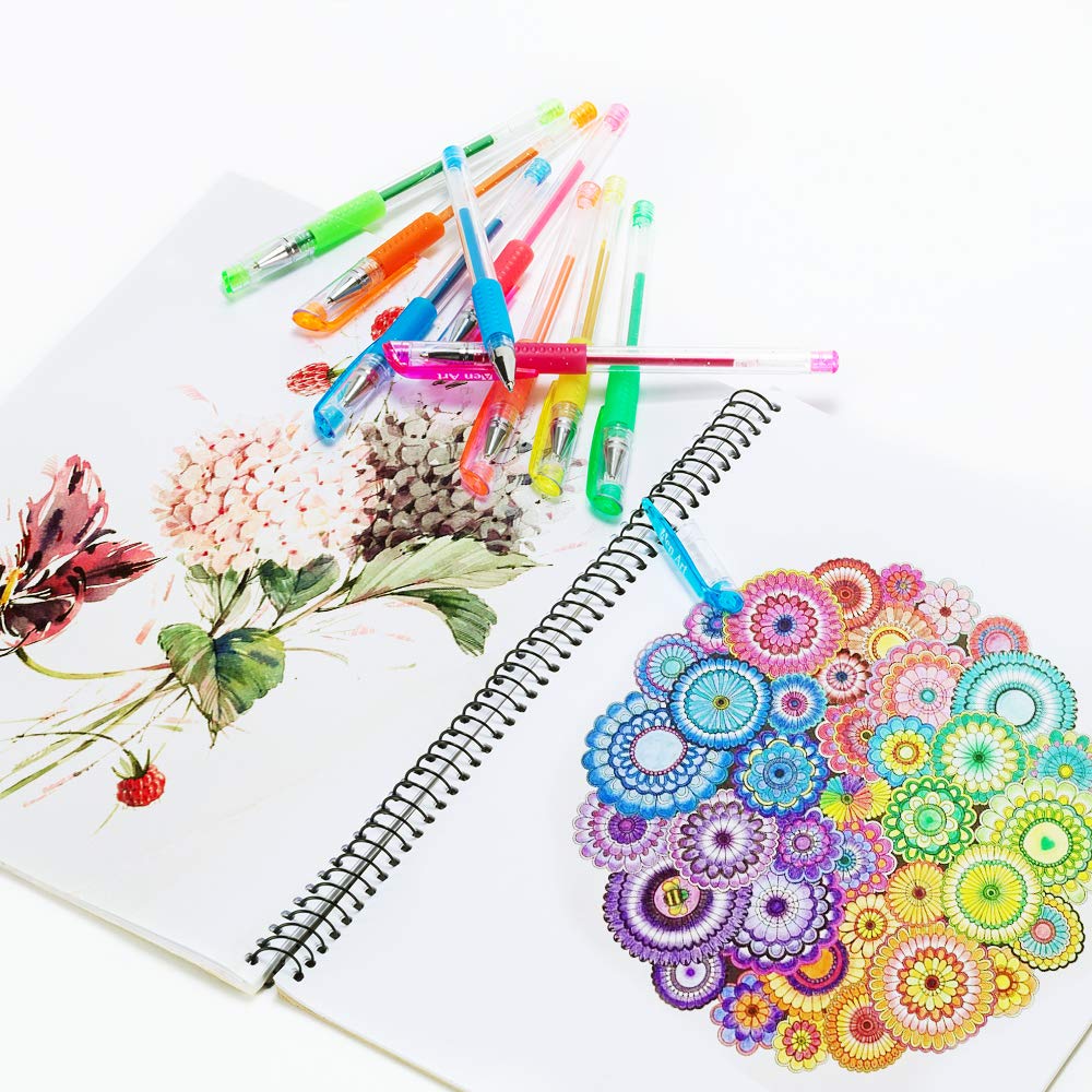 Gel Pens for Adult Coloring Books, 30 Colors Gel Marker Colored Pen with 40% More Ink for Drawing, Bullet Journaling, School Craft Supplies