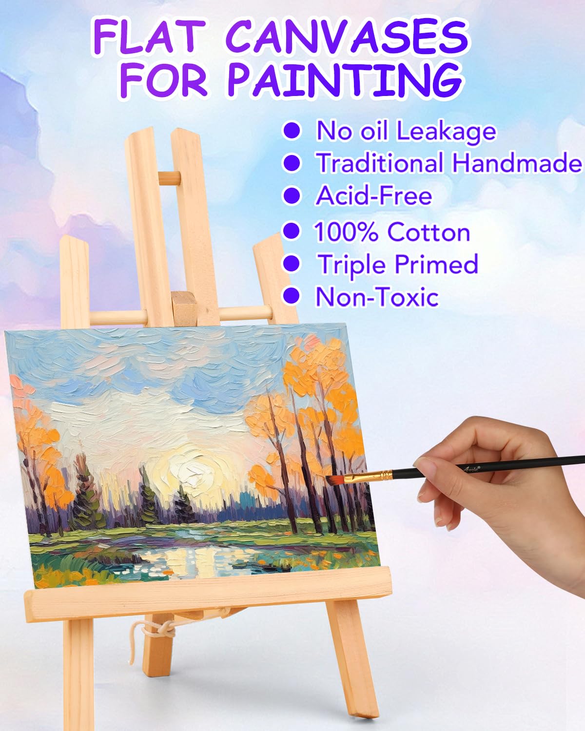 5x7 Inch Canvas Boards for Painting, 8 Pack Primed Acid-Free Blank Canvas Panels, Mini Canvas for Beginners &#x26; Artist, Small Canvases for Painting for Classroom and Painting Parties.