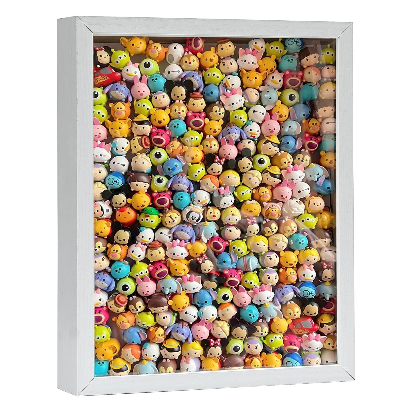 8x10 White Wooden Shadow Box Frame Memory Box, MDF Wood with Tempered Glass, 1.8 inch Depth Display Box for Collages Collections Mementos Awards Medals Photos (White)