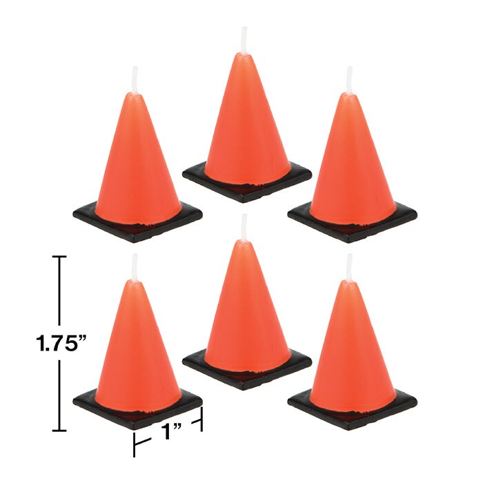 Construction Cone Candles (6/Pkg)