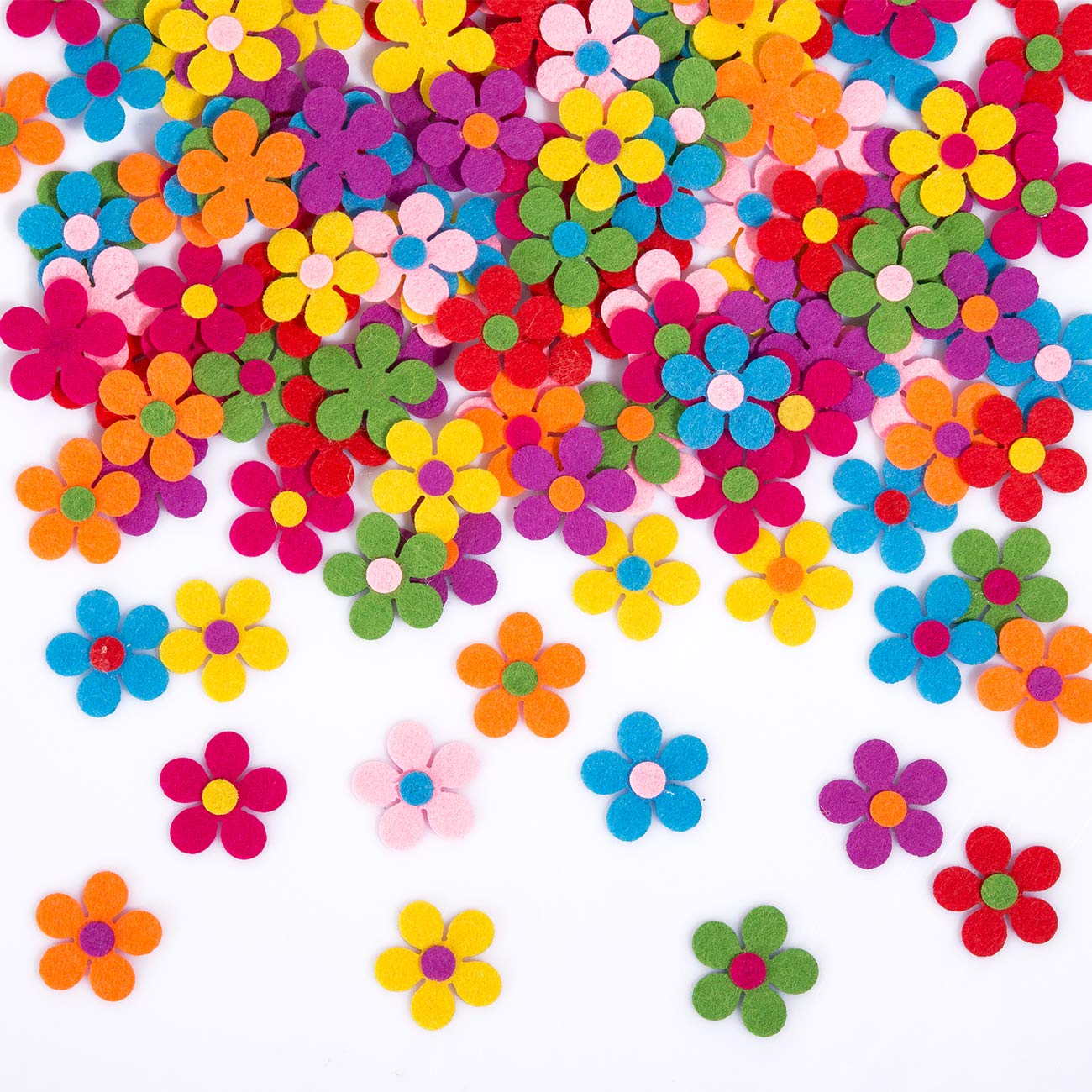 120pcs Felt Flowers Fabric Flower Embellishments for DIY Crafts Sewing Handcraft Decoration, 1.1 Inch, Assorted Colors