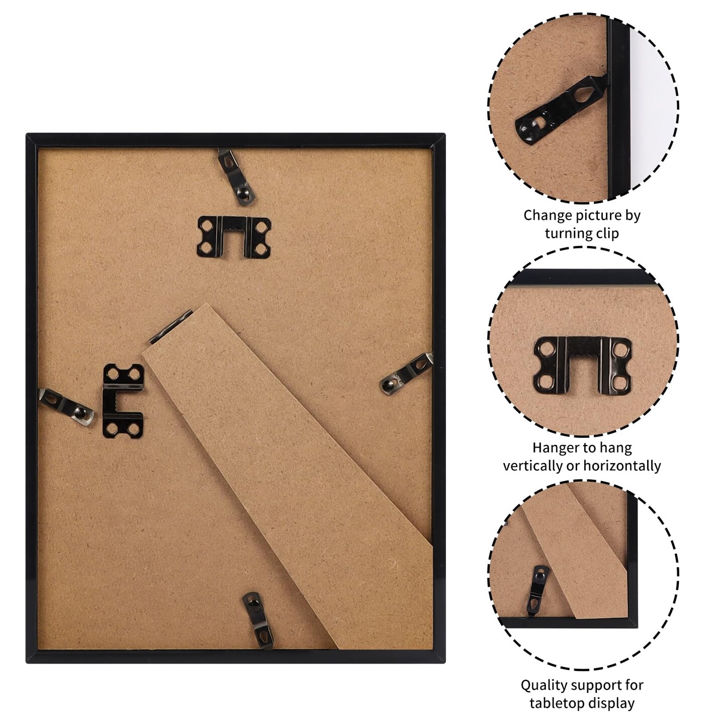 Giftgarden 8.5x11 Picture Frame Black, Certificate Award Document Diploma 8.5 by 11 Thin Frame for Wall Tabletop Display, Single