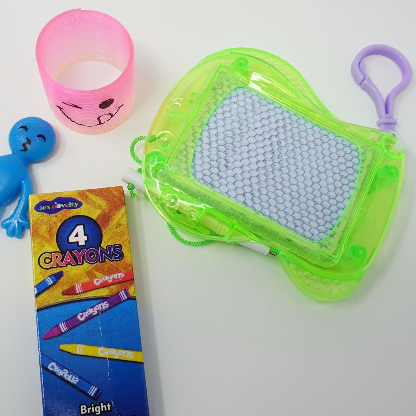 4E’s Novelty 12 Pack Mini Magnetic Drawing Board for Kids - Erasable Magnetic Doodle Board Keychain Party Favors