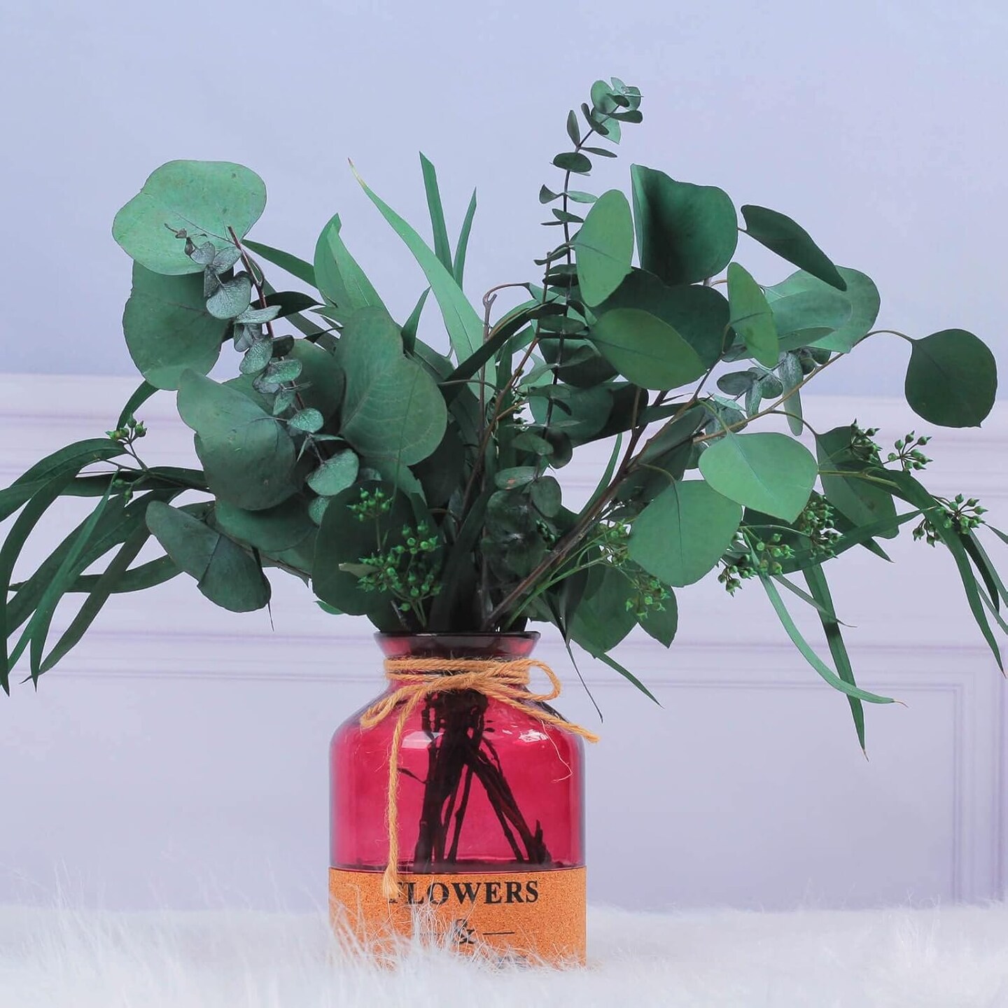 12Pcs Mixed Real Dried Eucalyptus Leaves Stems - Preserved Eucalyptus Branches, Silver Dollar Eucalyptus, Seeded Eucalyptus Bouquets for Vase Floral Arrangements Wedding Greenery Decor