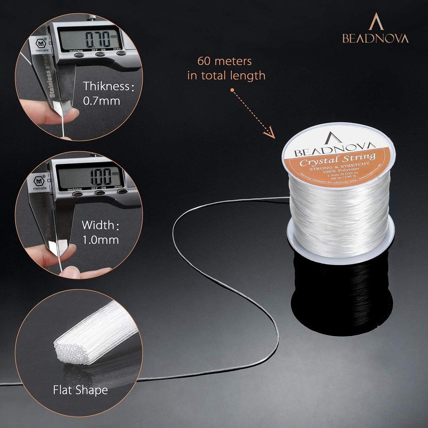 1mm Elastic Stretch Crystal String Cord for Jewelry Making Bracelet Beading Thread
