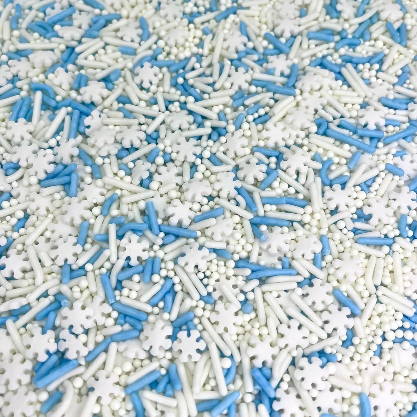 Natural Sprinkles, No Artificial Dyes, Snowflake Edible Sprinkles, Holiday Cake Decorations, Dessert, Cookies, 3 ounces, Christmas Sprinkles, Winter Baking, Gluten Free, Blue Sprinkle