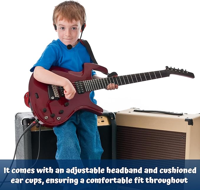 4E's Novelty Rockstar Costume Accessories Headset Prop - Headphone with Fake Mic for Kids, Men & Women, Perfect for Rockstar Costume for Kids Mic Prop