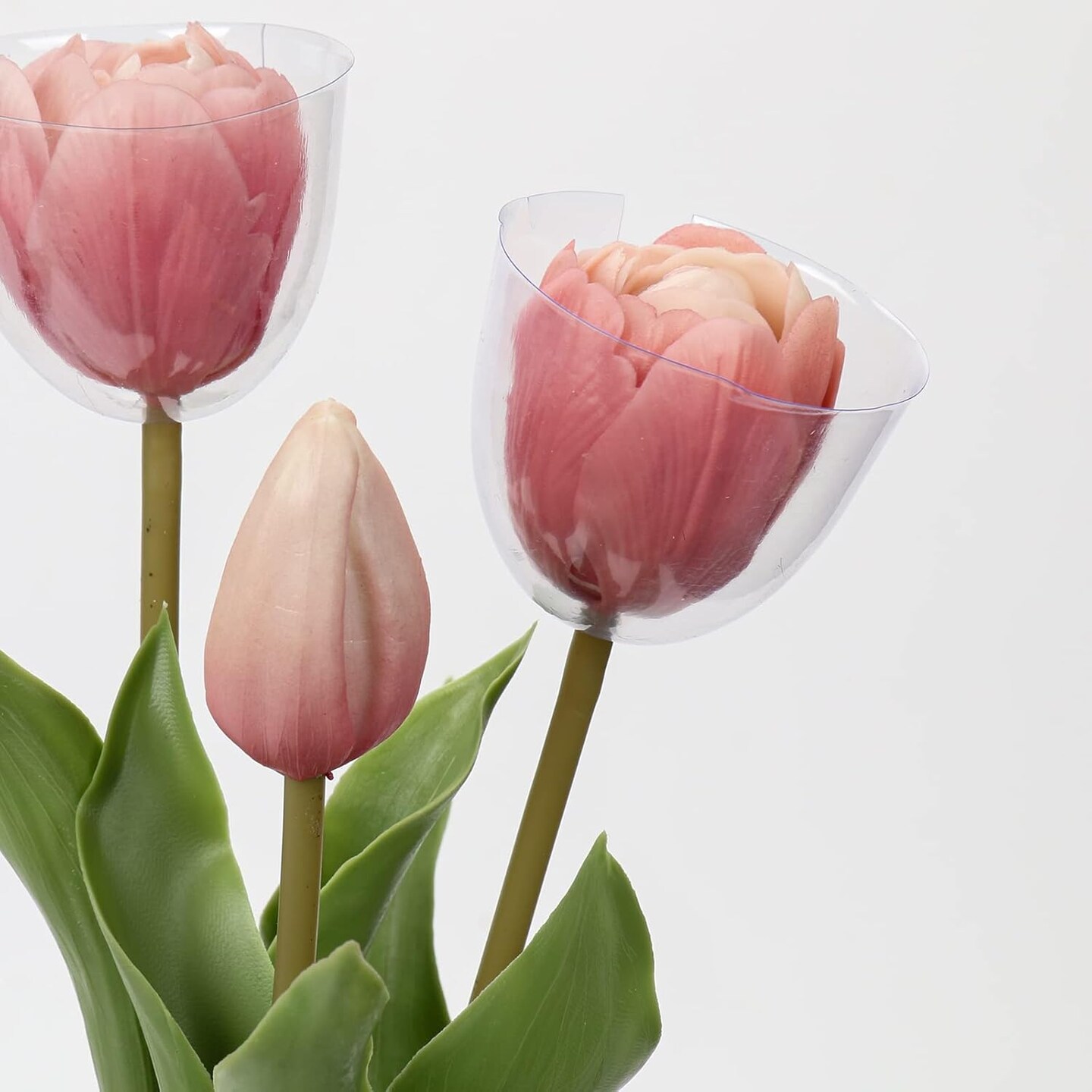 6 Pcs Artificial Tulips Flowers Pink Real Touch Fake Latex Tulips Flowers for Mother&#x27;s Day 14&#x22; Faux Tulips Faux Flowers for Vase Centerpieces Home Wedding Bouquet